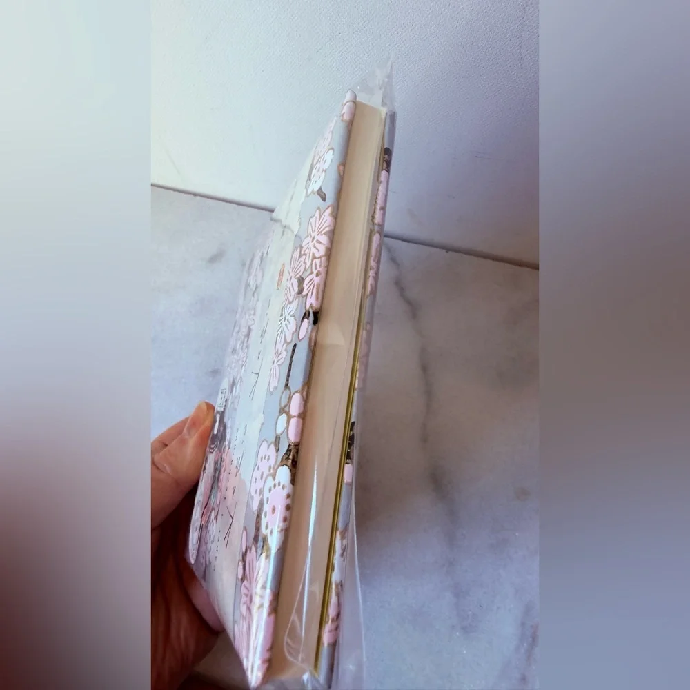Japanese  notebook or journal featuring a cherry blossom (Sakura) pattern